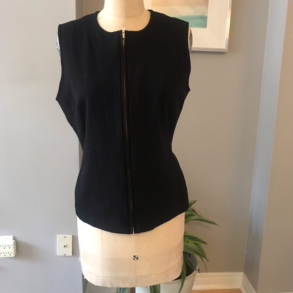 Fitted Pinstriped Vest